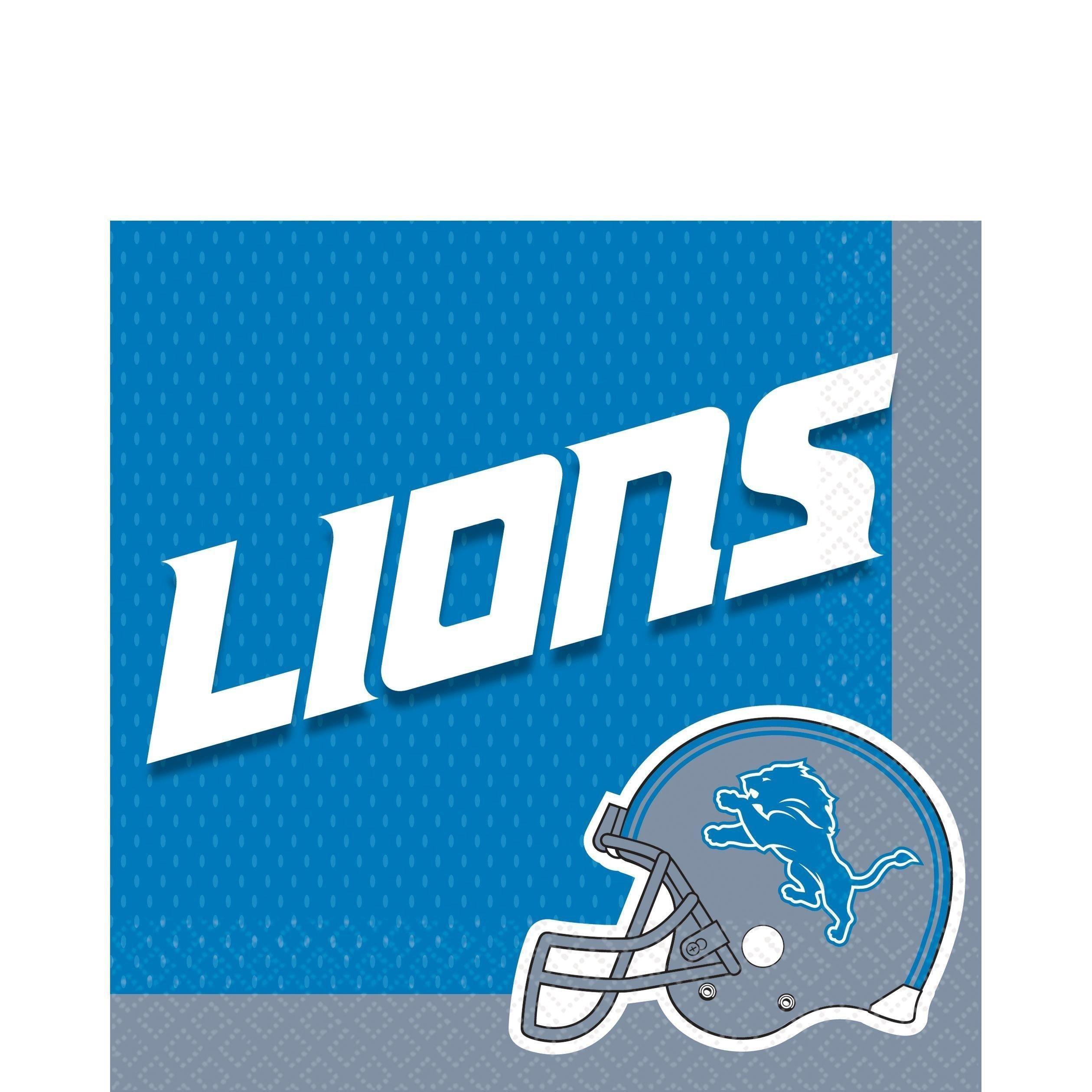 Detroit Lions Party Supplies Pack for 18 Guests - Kit Includes Plates, Napkins, Table Cover, Cups, Cutlery, Serving Bowl, Banner Decoration & Centerpiece